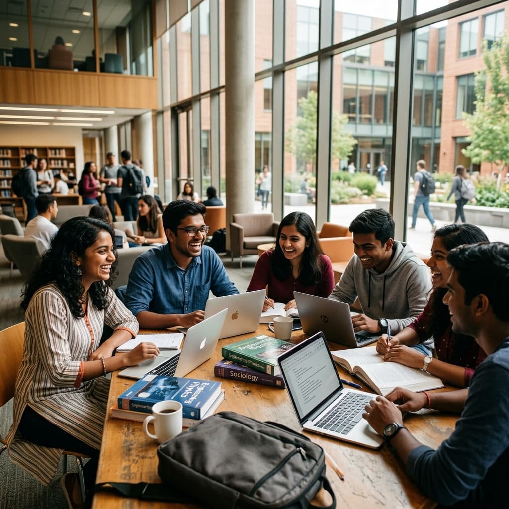 IIT Mandi students collaborating in a study group