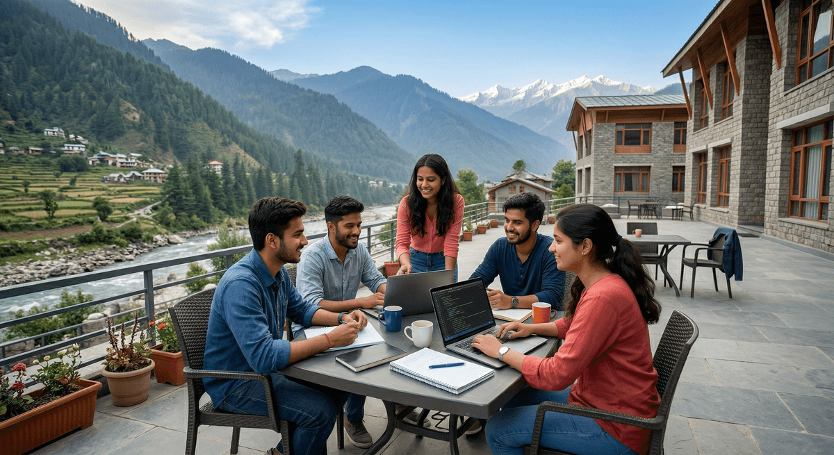 Students collaborating at IIT Mandi campus